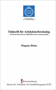 Tidskrift för Arkitekturforskning omslag